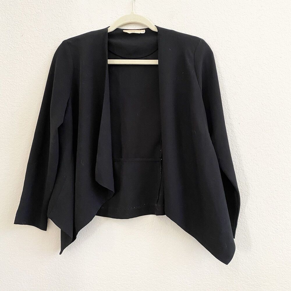 Lush Women's Open Front Cardigan Size XS Black Knit Topper Jacket